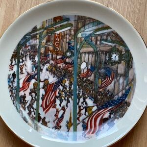 Decorative Plate with American Flag Design